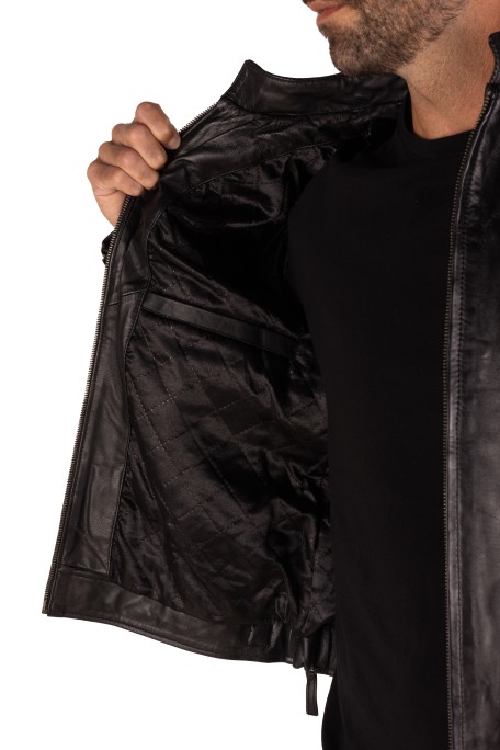 Blusão pele Racer Hood