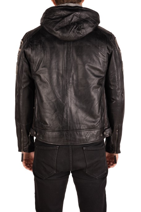 Blusão pele Racer Hood