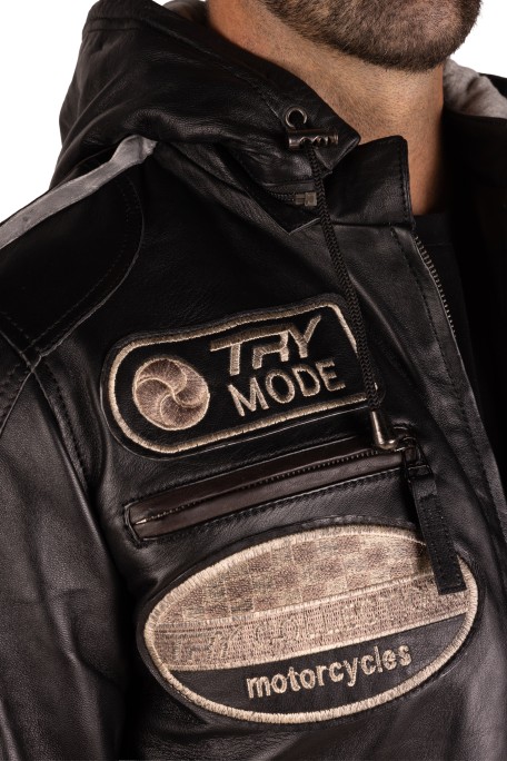 Blusão pele Racer Hood