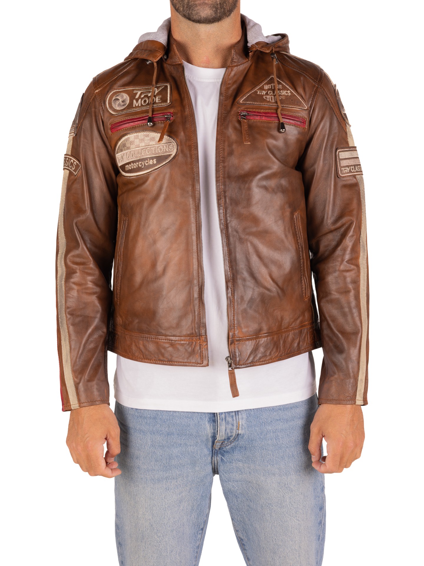 Blusão pele Racer Hood