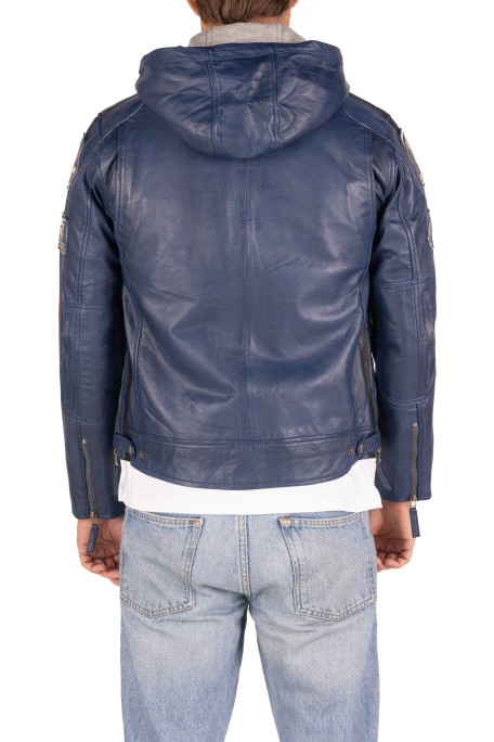 Blusão pele Racer Hood