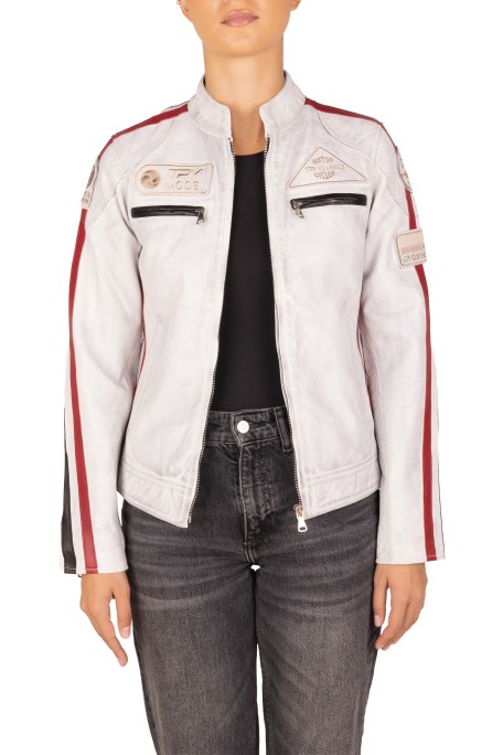 Blusão em pele Racer Lady