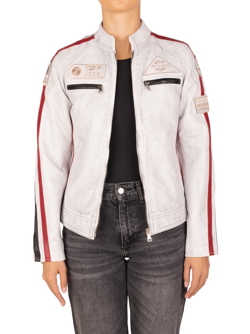 Blusão em pele Racer Lady