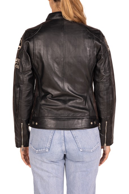 Blusão em pele Racer Lady