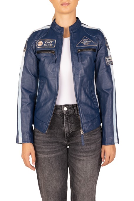 Blusão em pele Racer Lady