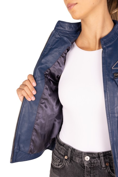 Blusão em pele Racer Lady