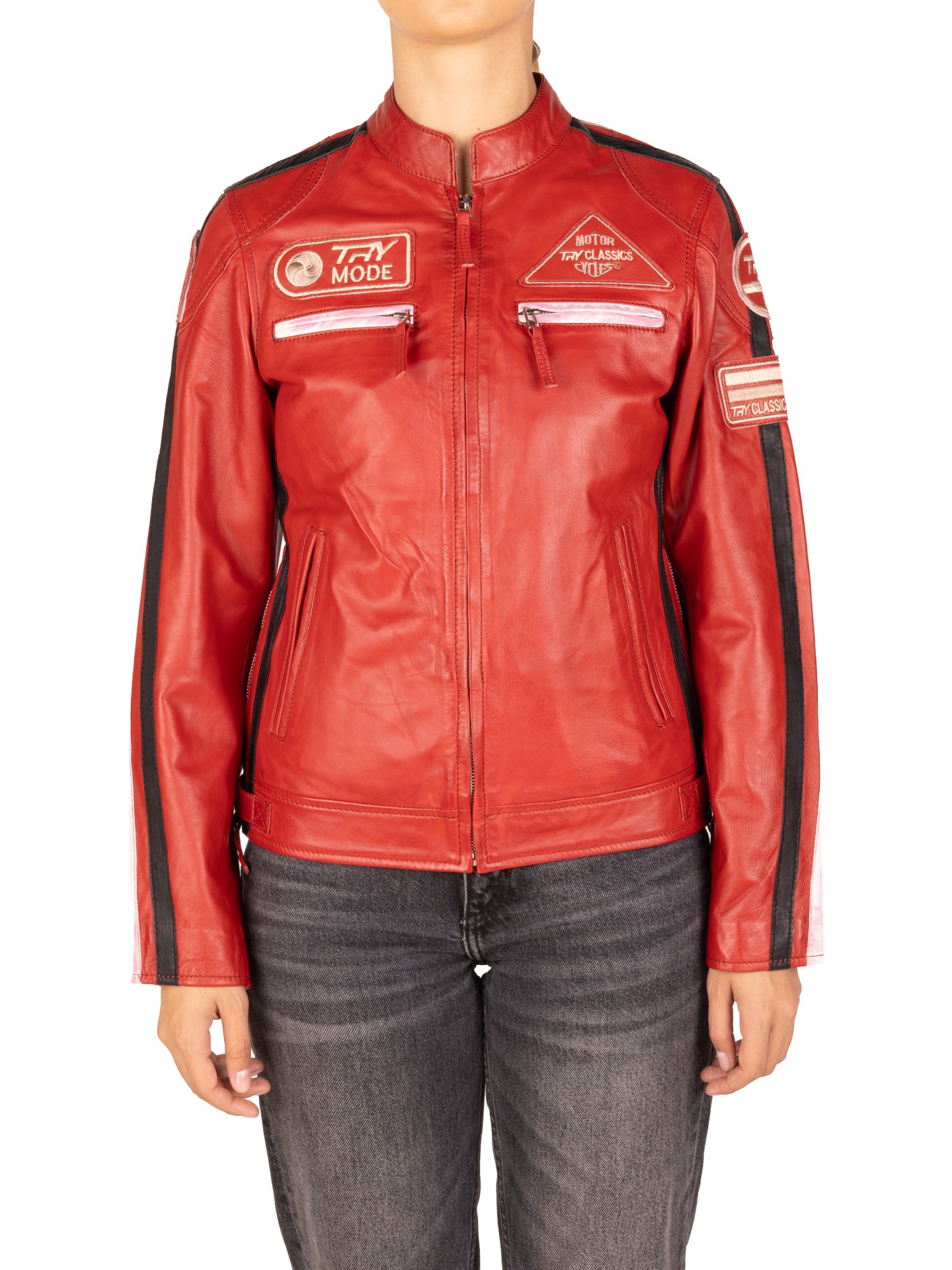 Blusão em pele Racer Lady