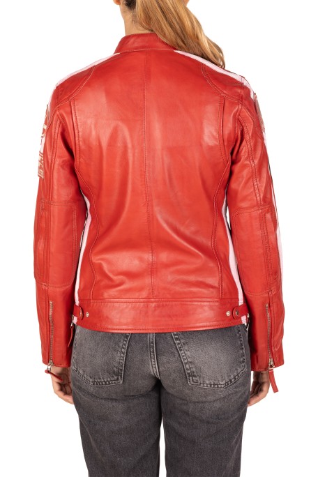 Blusão em pele Racer Lady