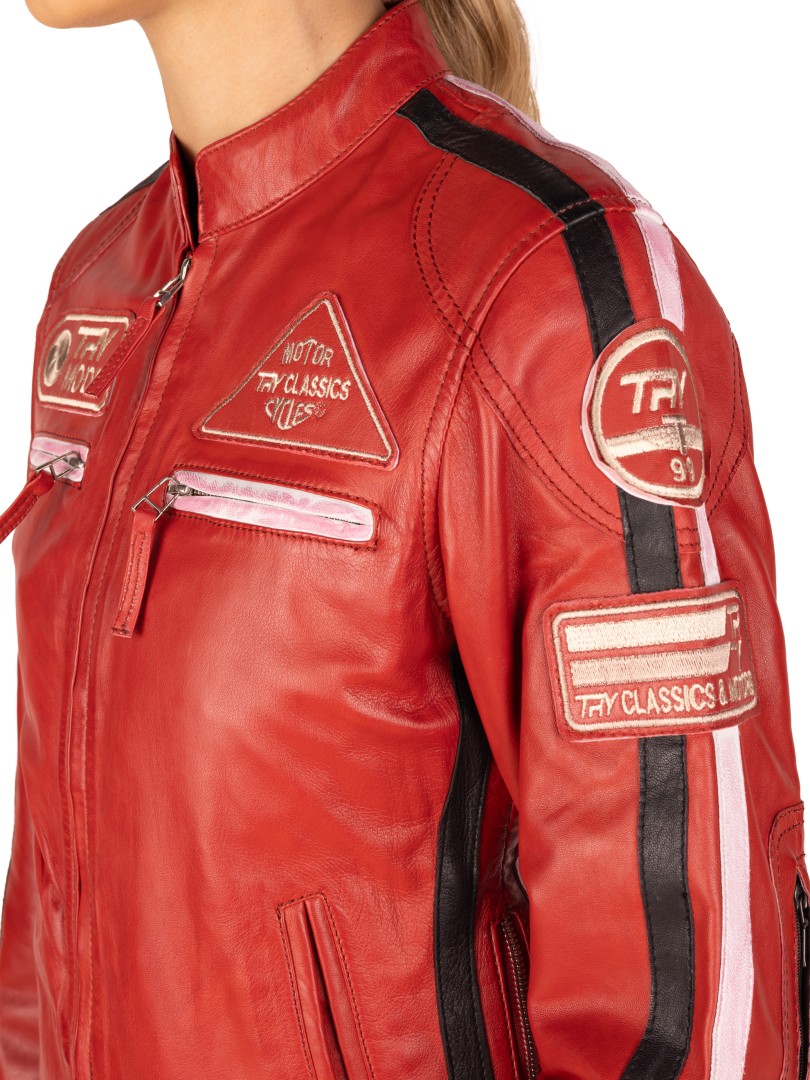 Bluso em pele Racer Lady