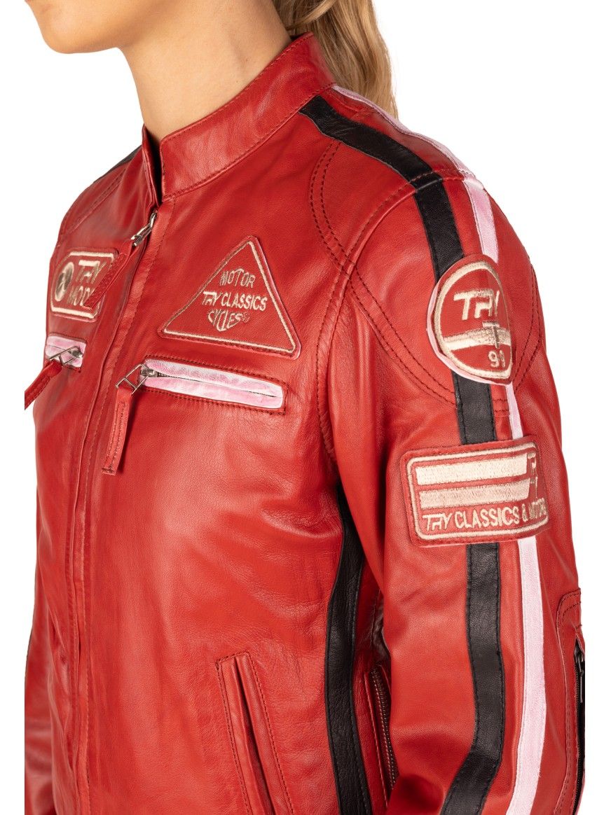 Bluso em pele Racer Lady