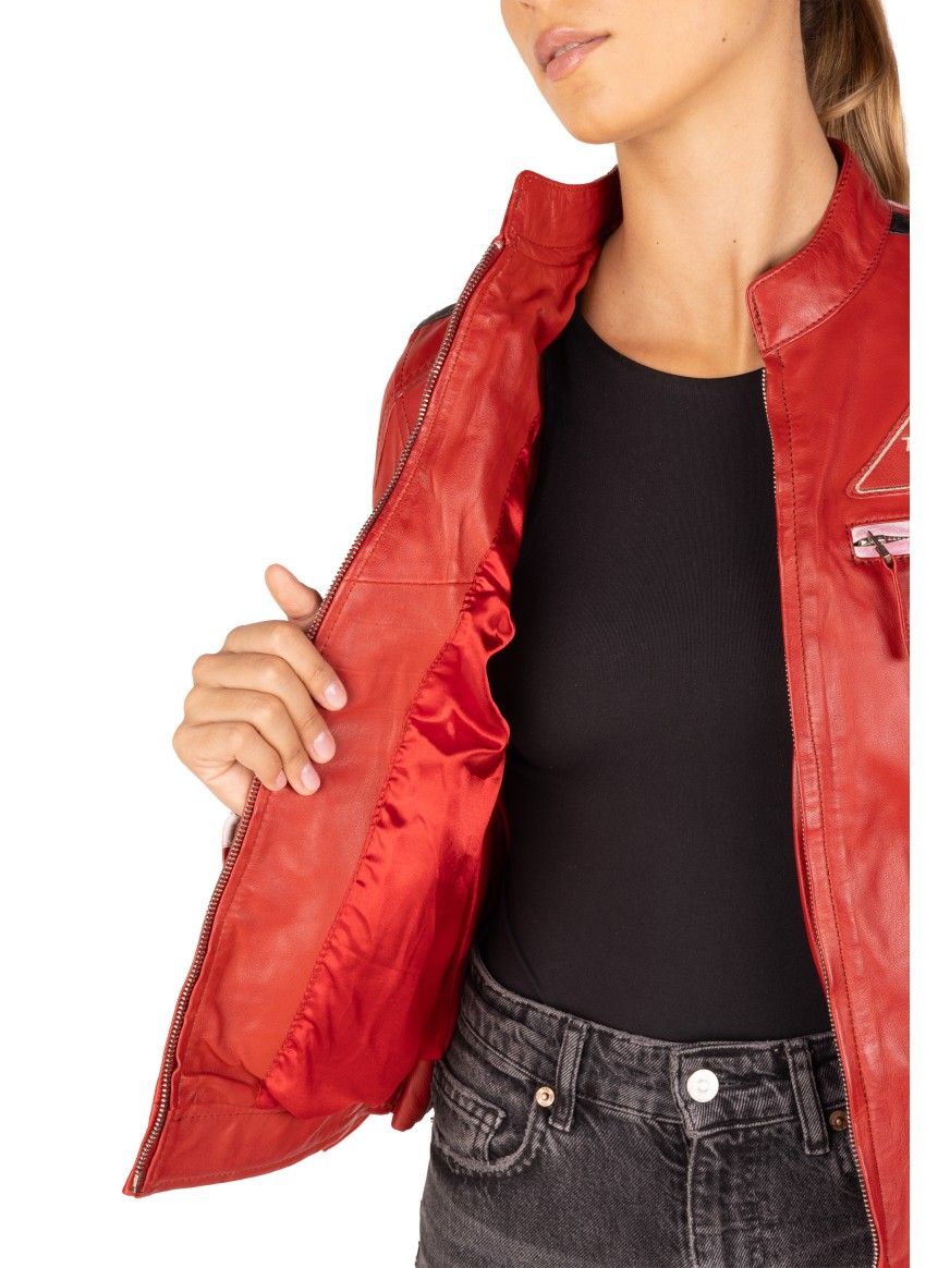 Bluso em pele Racer Lady