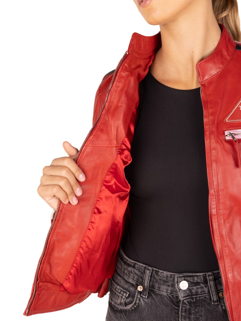 Bluso em pele Racer Lady